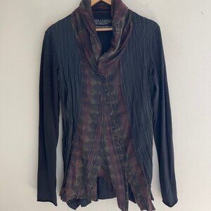 RUNDHOLZ Black Label Black/Wine Avant Garde Pinstripe Tunic/Jacket: NWOT! SMALL